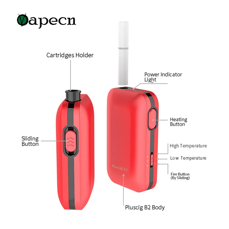 

Authentic Dry Herb Vaporizer 2200mah Innovative Pluscig B2 Heating cigarette Japan Vaporizers