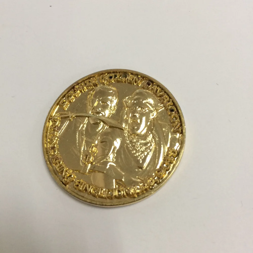 

customized coin in two-side die cast, 3D, 3 colors soft enamel in gold finish 100pcs