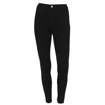 

Rosegal On Sale Trendy High Waist Button Design Skinny Women Jeans Pencil Pants Solid Denim Pant