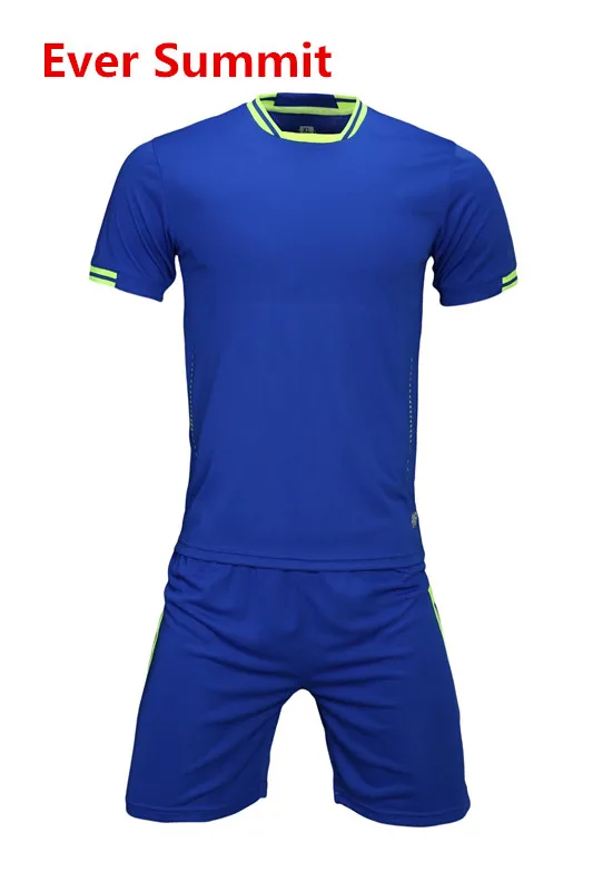 Футбольные Джерси Ever Summit S1614 футбольные тренировочные наборы пустая версия дизайн клиента настроить логотип DIY создать команду Джерси человек - Цвет: blue