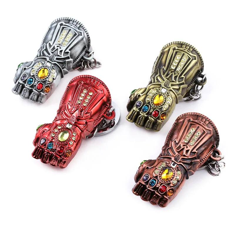 

Movie The Avengers 4 Ultimate battle Keychain Thanos Infinite Energy Gloves Key Chain For Like The Marvel Series Accessories