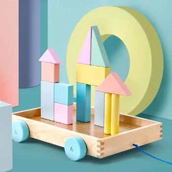 

24pcs/Set Baby Educational Wood Toy Colorful Rainbow Montessori Wooden Building Blocks Sensory Toy Set for kids gift