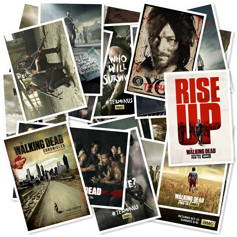 

A1-23# Walking Dead 20/pcs PVC Sticker Home Decor Fridge Styling Wall Travel Suitcase Graffiti Styling Stickers