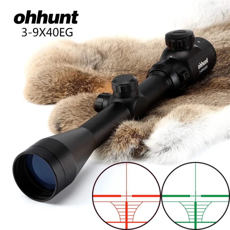 Ohhunt 3 9X40E Rangefinder Reticle Red Green Illuminated Rifle Scope