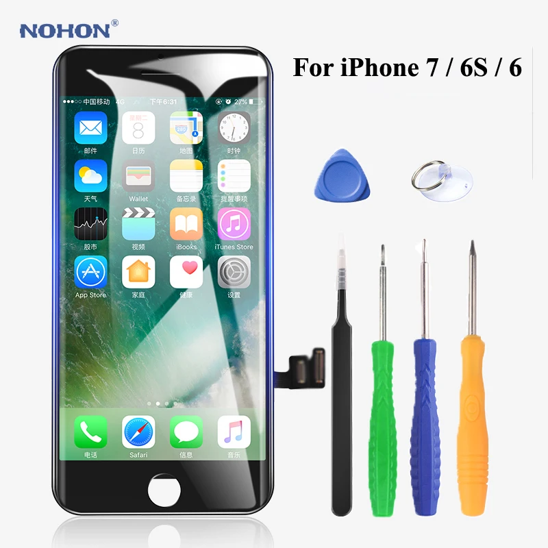 ЖК дисплей Nohon для iPhone 6/6S/7 с сенсорным 3D дигитайзером|Экраны мобильных телефонов|