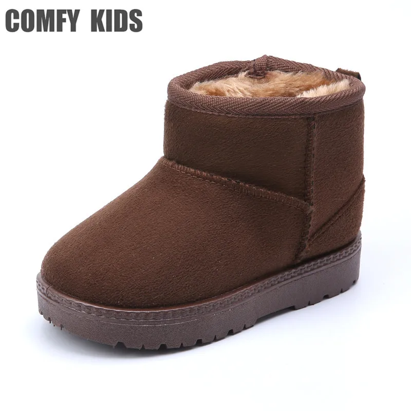 

COMFY KIDS Warm Plush Inside Thicker Sole Child Snow Boots Shoes Size 22-32 Fashion Girls Boys Snow Boots Baby Toddler Boots