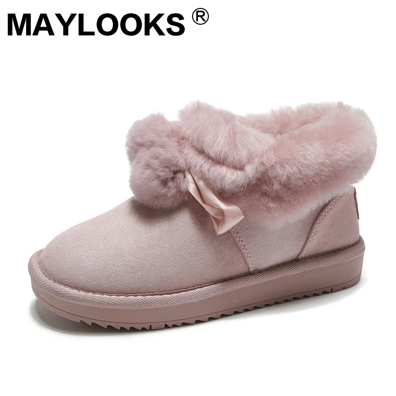 

Snow boots women's thick cotton shoes suede winter boots short tube women's shoes M-350