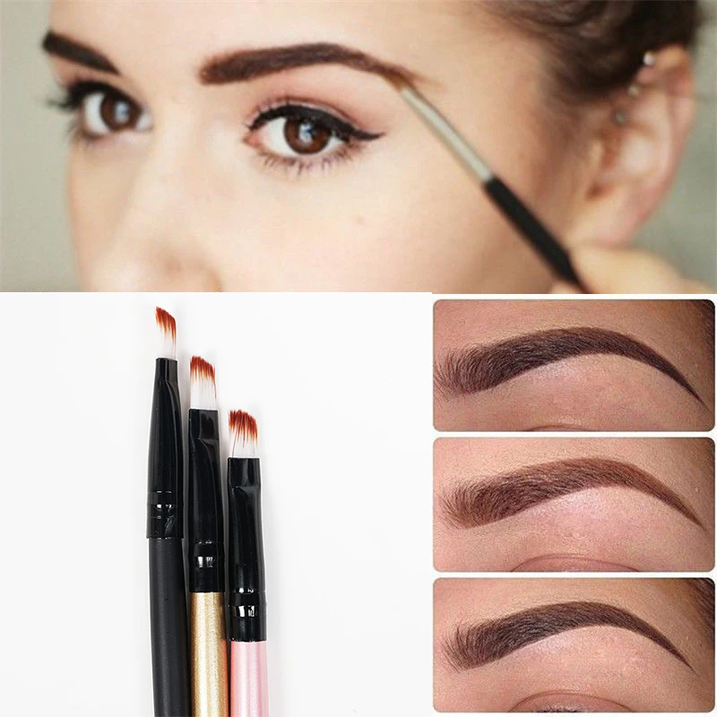 

3pcs/lot Super Soft Professional Oblique Makeup Eyebrow Brush Eyeshadow Blending Angled Brush Comestic Make up Tool #M02212