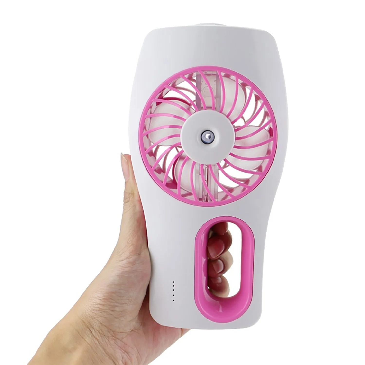 Мини-вентилятор для запотевания, Встроенный перезаряжаемый USB вентилятор, ручной персональный охлаждающий увлажнитель воздуха для дома и офиса, портативный воздушный - Цвет: Pink