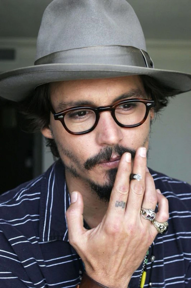 Очки для мужчин Johnny Depp глаз прозрачные линзы бренд дизайн компьютер мужской круглый Винтаж Стиль sq000