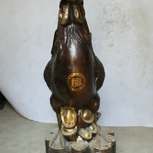 USPS в США S2576 3" Китайский Фэншуй Бронзовый Знак Год Петух Петух Монета Деньги Богатство Статуя