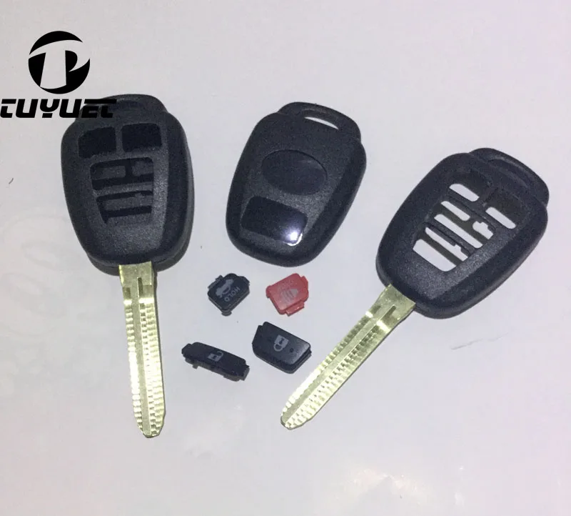 Tuyuet дистанционного ключа оболочки 3+ 1 кнопки для Toyota 2012 4 кнопки автомобиля заготовки чехол