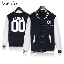 Vsenfo Kpop Astro Hoodie Women Men Sanha Mj Rocky Moonbie Eunwoo Jinjin Printed Sweatshirt Cotton Baseball Jacket Coat