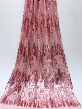 

Latest Design French Net Mesh Lace Fabrics 2019 High Quality Tulle African Lace Fabric For Wedding Nigerian Lace Orange Material
