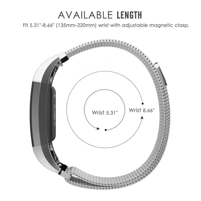 Магнитная Миланская петля Высокое качество нержавеющая сталь ремешок для Fitbit Charge 2 браслет на запястье