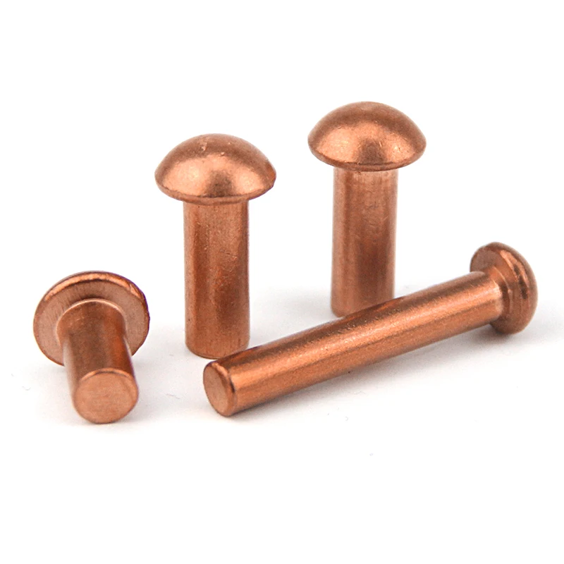FREE SHIPPING! 100PCS/LOT M2*10MM Round Head Solid Copper Rivets