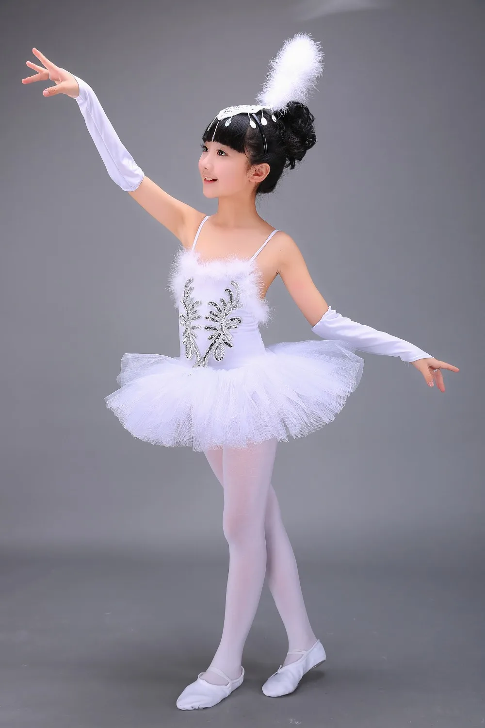 2021 Child White Swan Lake Ballet Costume Girl Dance Dresses Ballerina ...