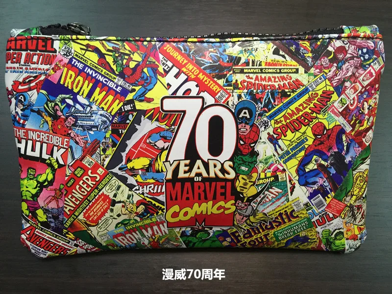 

Marvel Comics The 70th Anniver Purse Superhero Coin Purses Leather Wallet Bags Boy Girl Fashion Wallets