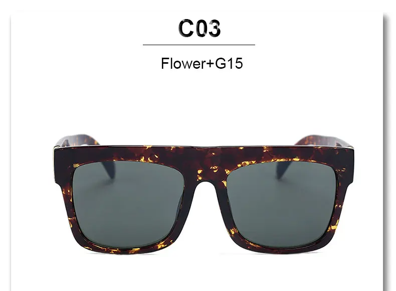 Горячие Ким солнечные очки в стиле Кардашьян леди UV400 для женщин и мужчин солнцезащитные очки 50 S женские плоские топ Италия Бренд Дизайнер famousSquare знаменитостей - Цвет линз: Flower G15 WF25