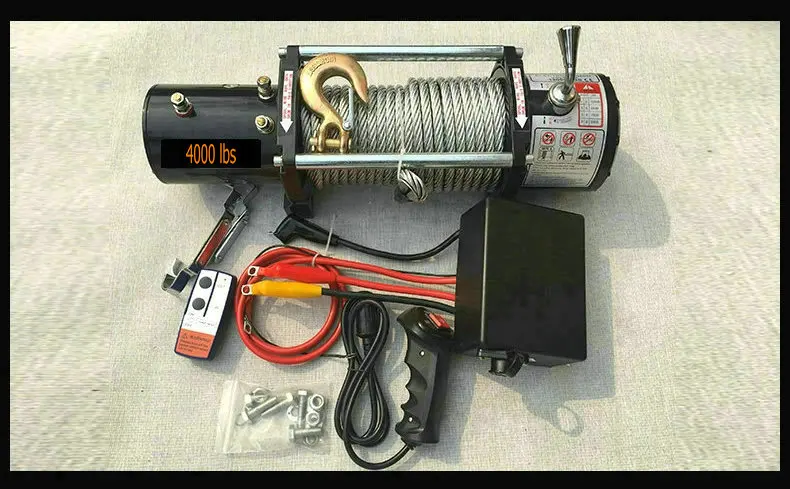 4000lbs12V 24V портативный медный сердечник мотор лебедка восстановление мощности