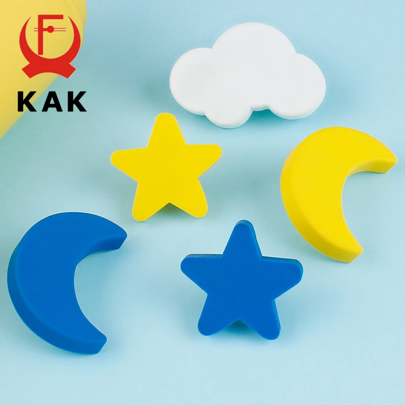 Ручки для ящиков и детской комнаты KAK мультяшная Мебельная ручка с Луной звездой
