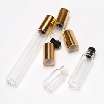 

5pcs/lot 2ml 3ml 5ml 10ml Clear Roll On Roller Bottle for Essential Oils Refillable Perfume Bottle Deodorant Containers
