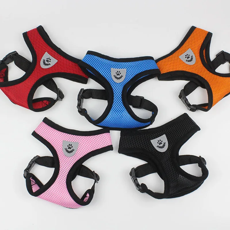 Breathable-mesh-doggie-pet-harness-and-belt-suit-puppy-vest-pink-red-blue-black-orange-for