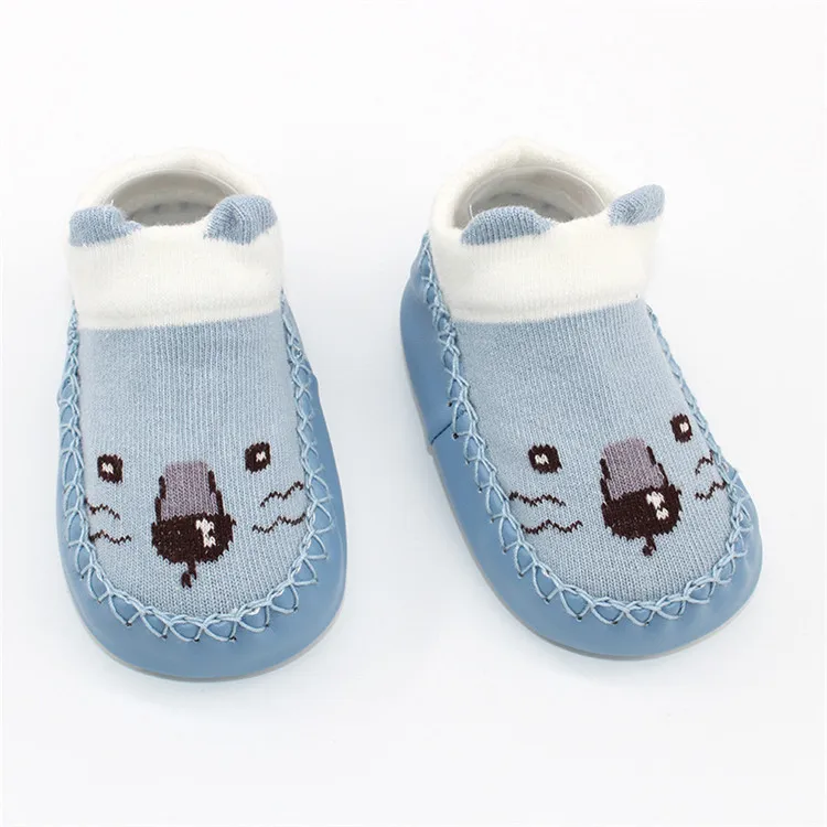 Носки для малышей; носки-тапочки с резиновой подошвой для младенцев; Детские домашние носки для новорожденных с изображением животных; нескользящие носки с мягкой подошвой для маленьких девочек
