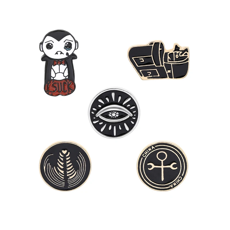 Винтажная Мода креативные Глаза Круглые Эмалированные броши Панк значок булавки