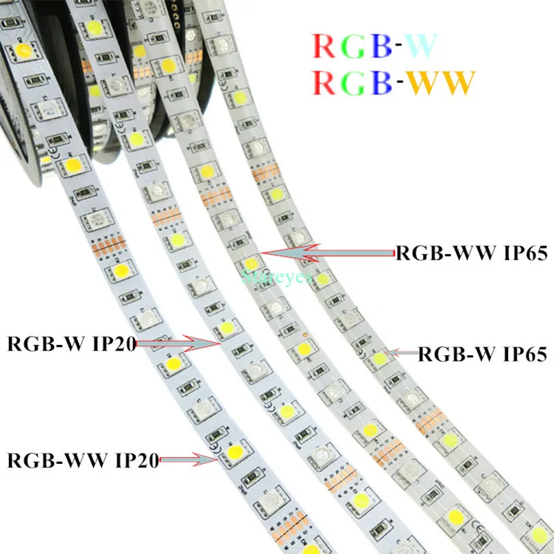 100 шт. SMD 5050 60 светодиодный/м белый, теплый белый, RGB/RGBW/RGBWW 4 в 1 RGBW/RGBWW Светодиодные ленты лента освещения IP20 IP65 Водонепроницаемый