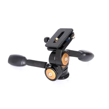 Qingzhuangshidai Q80 Aluminum Video font b Tripod b font Ballhead 3 way Fluid Head Rocker Arm