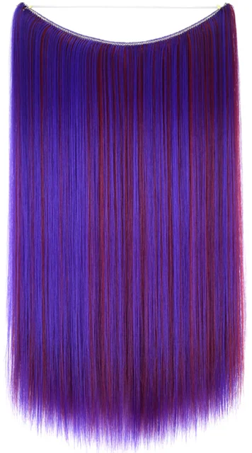 TOPREETY Heat Resistant Synthetic Hair 100gr Silky Straight Elasticity Invisible Wire Halo Hair Extensions 8006 2410H1762