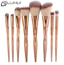 Gujhui Pro 8 шт. из металла Макияж Расчёски для волос Набор косметический Уход за кожей лица Основа для макияжа лица Косметическая пудра для век Румяна губ покрытие составляют Кисточки комплект maquiagem