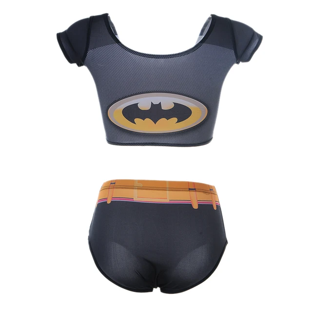 hot sales tankini plus size black batman printing separate two plus size batman