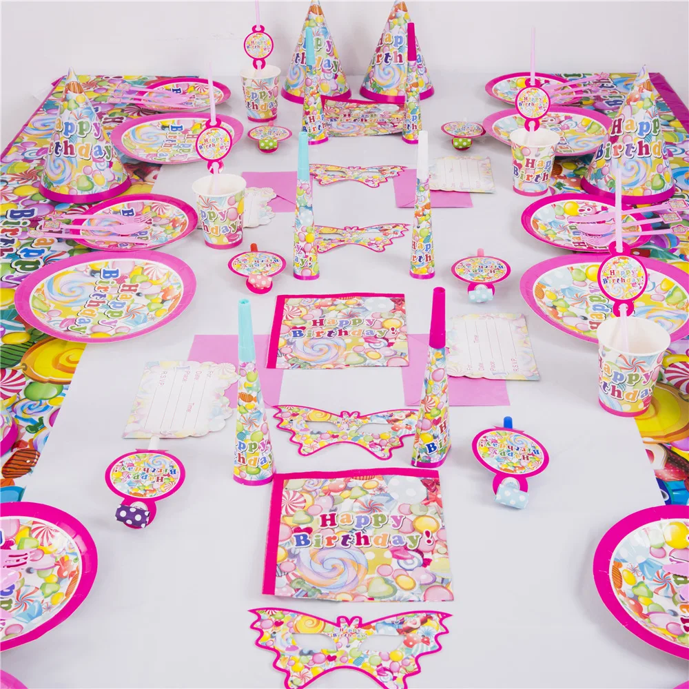

Happy birthday theme party toys birthday decorations disposable party tableware kids birthday party