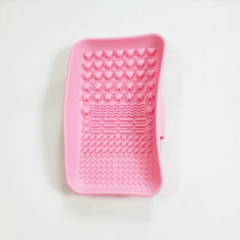 14,5*8,5 см Силиконовая Щетка Очиститель косметический макияж моющая щетка гель чистящий коврик губка для удаления макияжа мыльный лоток - Цвет: pink color