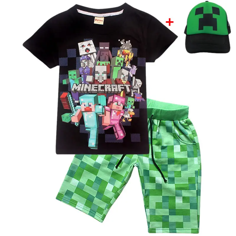 

Summer Baby Boys T Shirt Minecraft Cartoon Print Cotton Tops Tees T Shirt for Boys Kids Children's Outwear Clothes Top 6-14 Year
