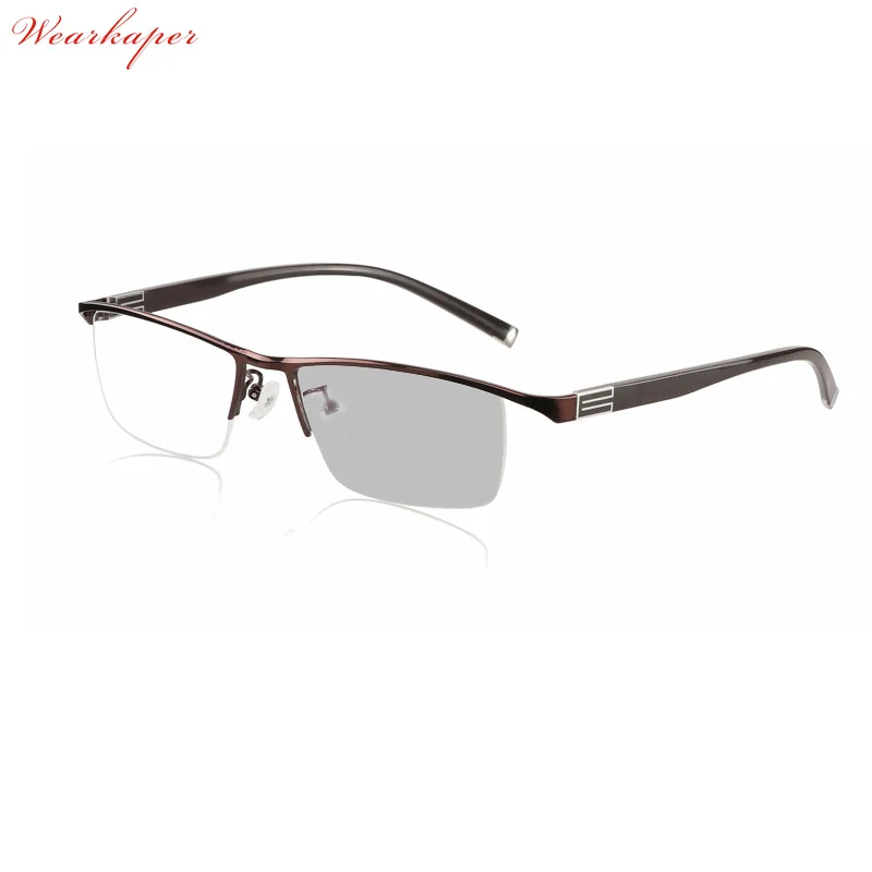 WEARKAPER, новинка, фотохромные очки для чтения, мужские коммерческие очки с полуоправой, очки для пресбиопии, солнцезащитные очки, обесцвечивание с очками