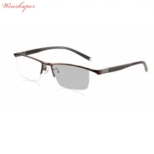 WEARKAPER, новинка, фотохромные очки для чтения, мужские коммерческие очки с полуоправой, очки для пресбиопии, солнцезащитные очки, обесцвечивание с очками