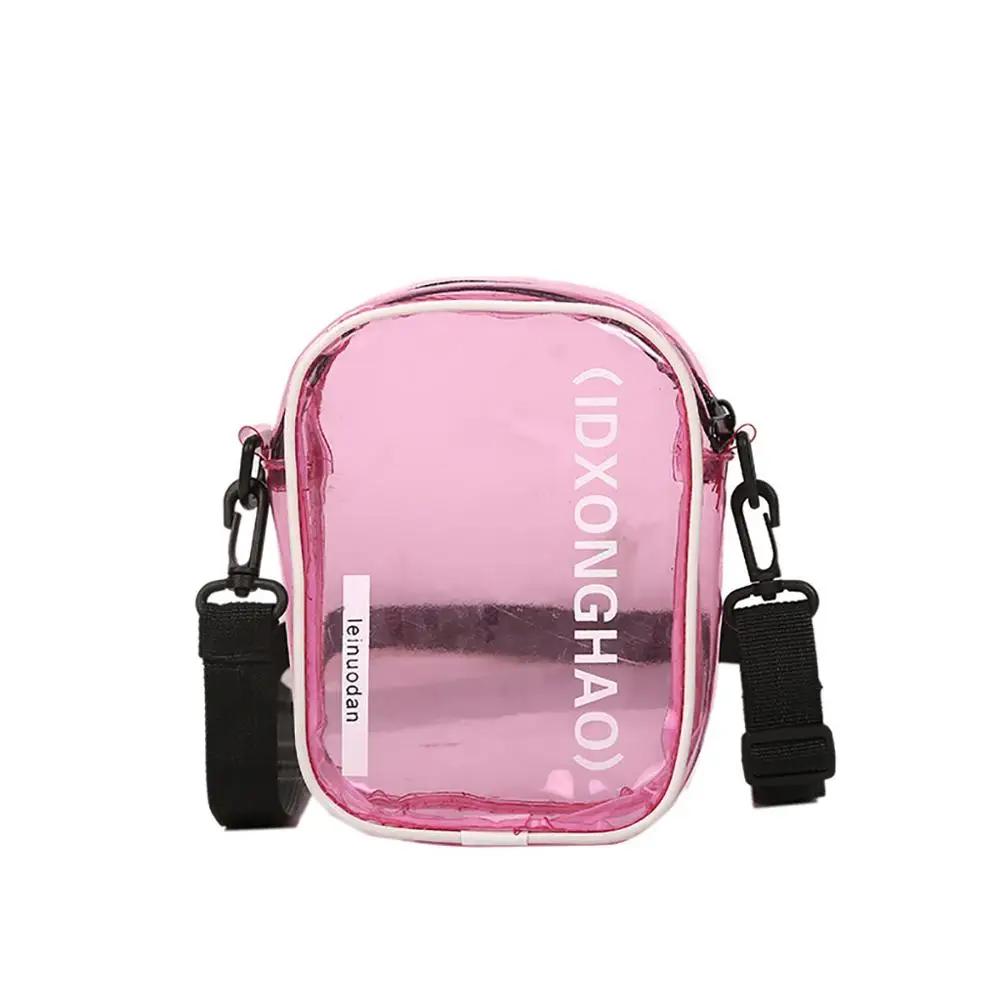 Желеобразная сумка-мессенджер с буквенным принтом, летняя Прозрачная ПВХ сумка через плечо,, модная широкая сумка через плечо#25 - Цвет: Розовый