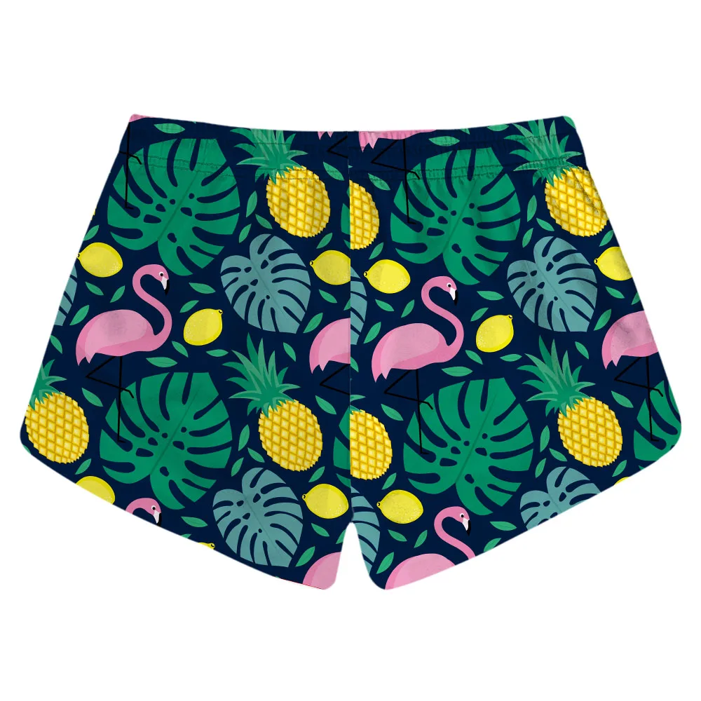 Новый 2018 Мода модные Для женщин шорты летние пляжные Повседневное Фламинго ins зеленые с принтом свободные шорты Горячая Для женщин пляжные