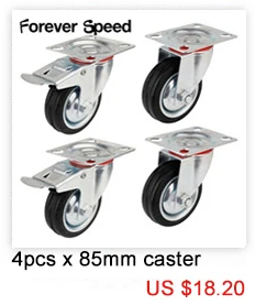 4pcs 75mm Heavy Duty 200kg Swivel Castor Wheels Trolley Furniture Chair Caster Rubber Brake Trolley Wheel ruedas para mueble