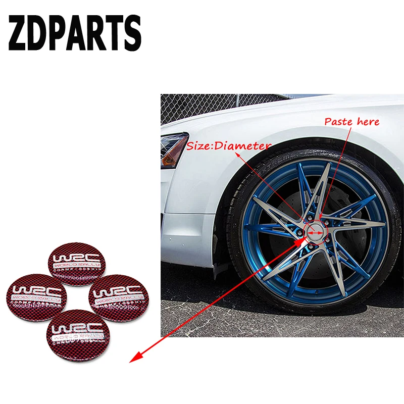 Zdparts 56mm Wrc Car Tire Wheel Center Hub Cap Cover Sticker For
