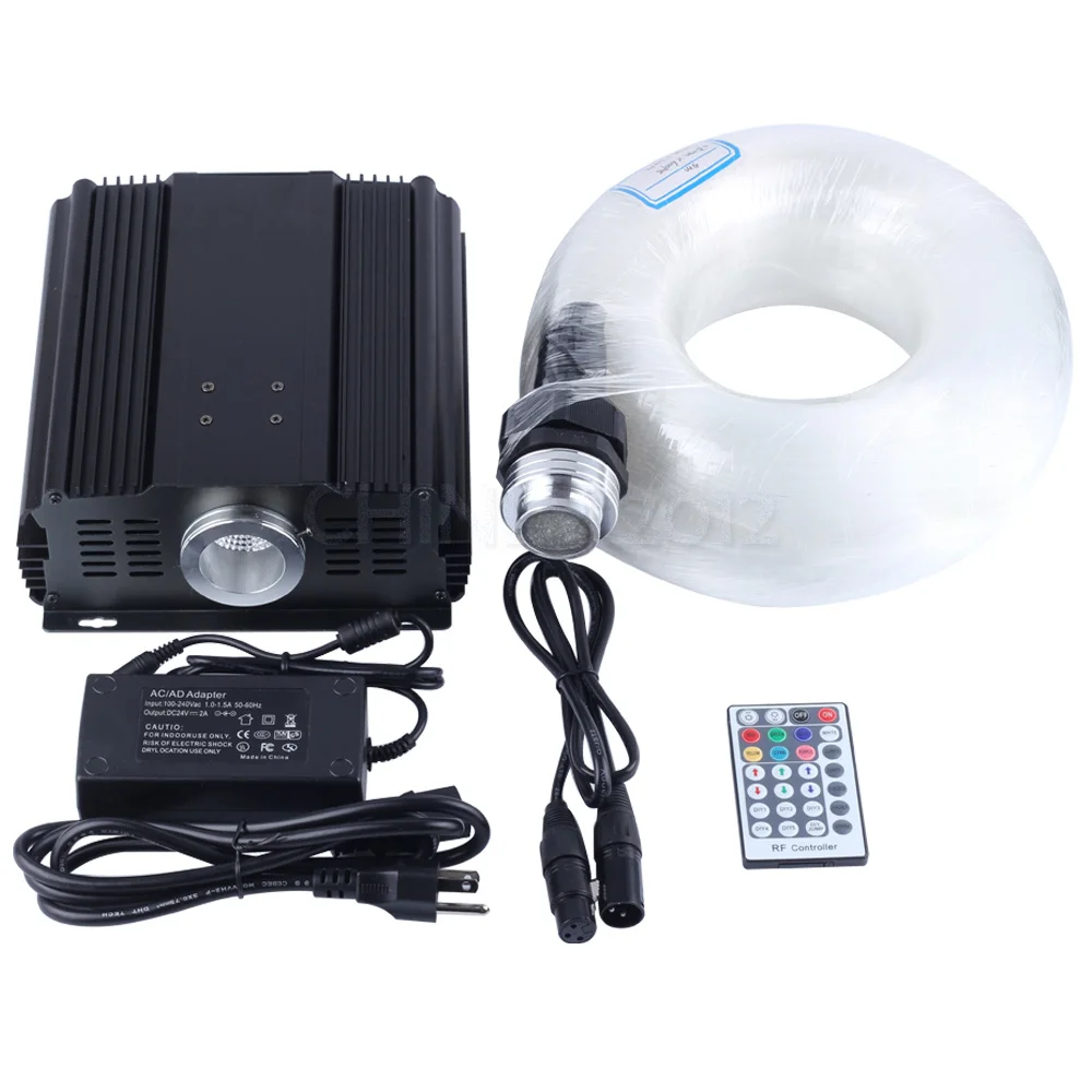 

DMX 45W RGB 28key remote LED optical fiber light 700 strands 5m 0.75mm+1.0mm+1.5mm+2.0mm