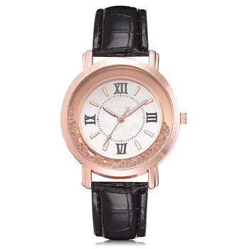 

Women Fashion Luxury Leisure Set Auger Leather Stainless Steel Strap Female Quartz Watch Reloj De Las Señoras Montre Femme A50