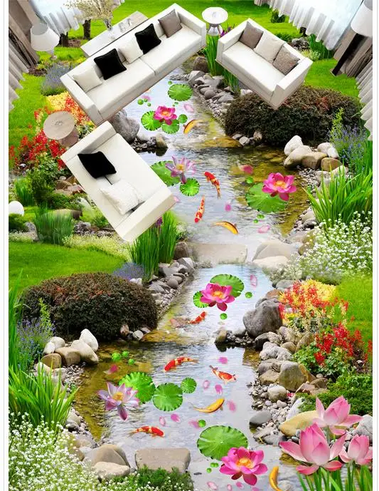 Фотообои с изображением реки 3D обои 3d пол фрески ПВХ водонепроницаемый на заказ