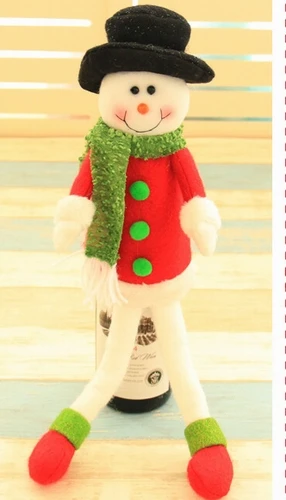 1 шт. Санта-Клаус/Рождественский Снеговик крышка для бутылки с красным вином Сумки Украшение обеденного стола домашние Декорации для вечеринок рождественские подарки игрушки - Цвет: Snowman