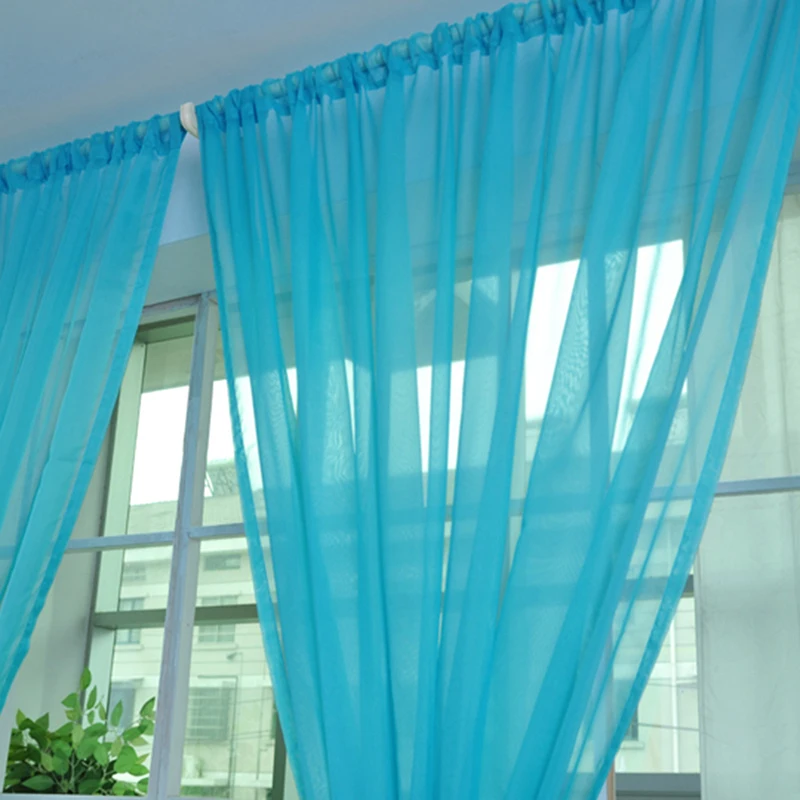 Hoomall 1 шт. Высококачественная однотонная свадебная ткань прозрачный оконный экран готовые шторы украшение для дома 100x200 см