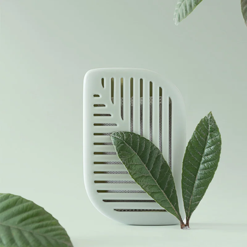 Cute Green Leaf Shape Fridge Refrigerator Air Fresh box Purifier Charcoal Deodorizer Absorber Freshener Eliminate Odors Smell