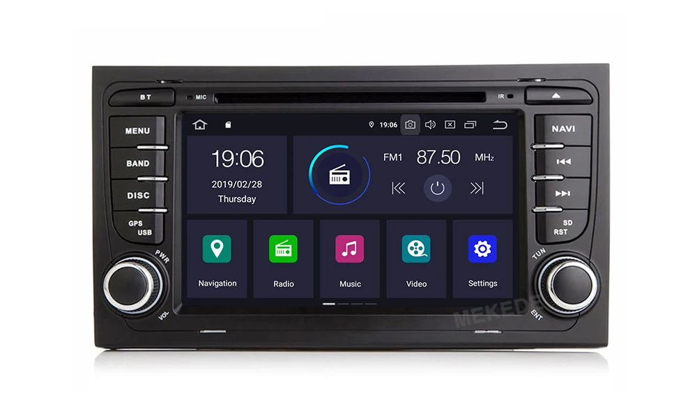 Top MEKEDE Car Multimedia Player Car Radio 2 Din GPS Android 9.0 Stereo System For Audi/A4/S4 2002-2008 IPS screen DSP radio FM 30